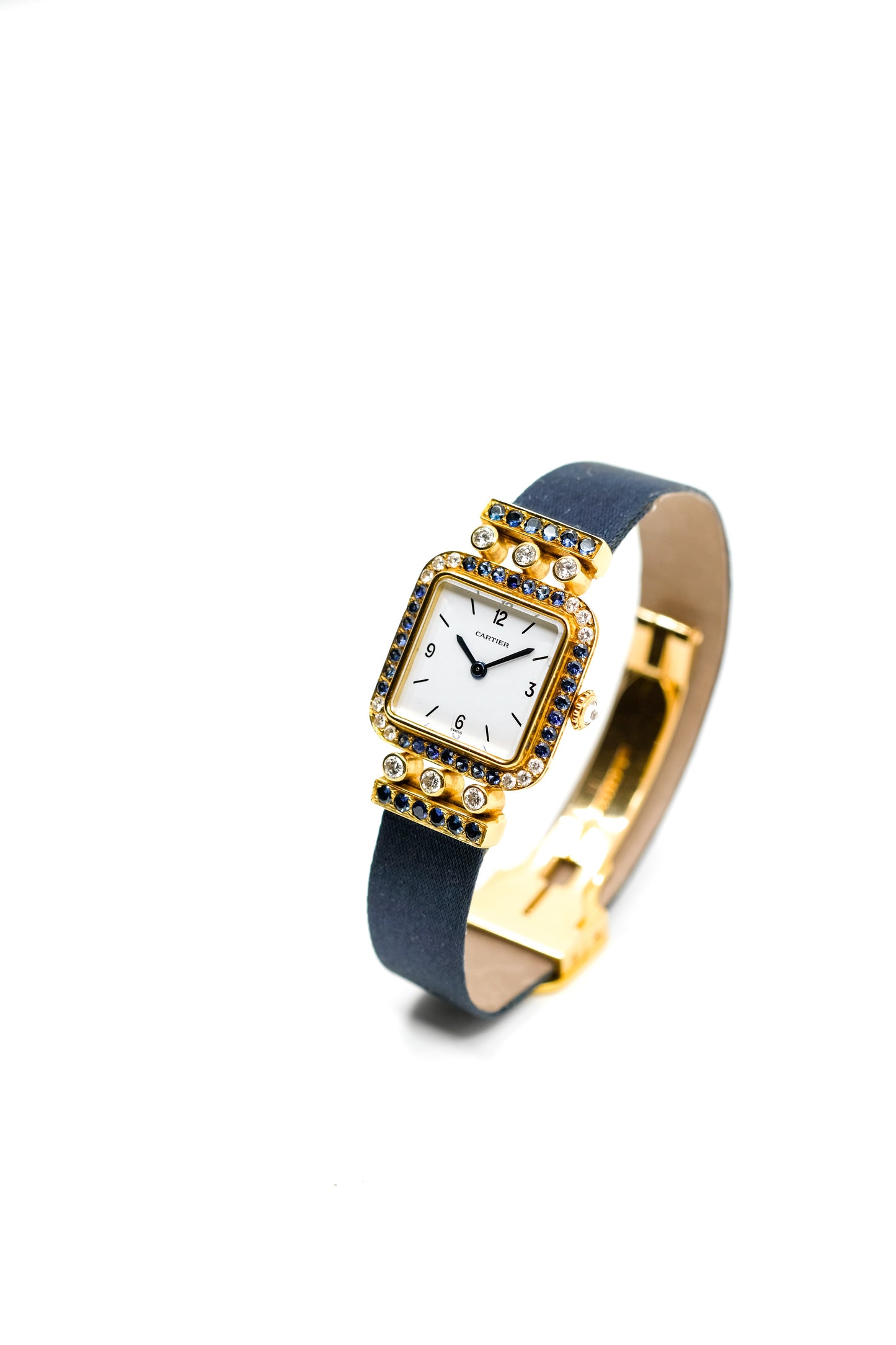 Cartier Sonate Sapphires & Diamonds mechanical - 1988 (full set)