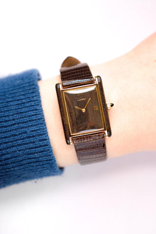 Cartier Tank “Wood” & gold plated - 1977 (full set)