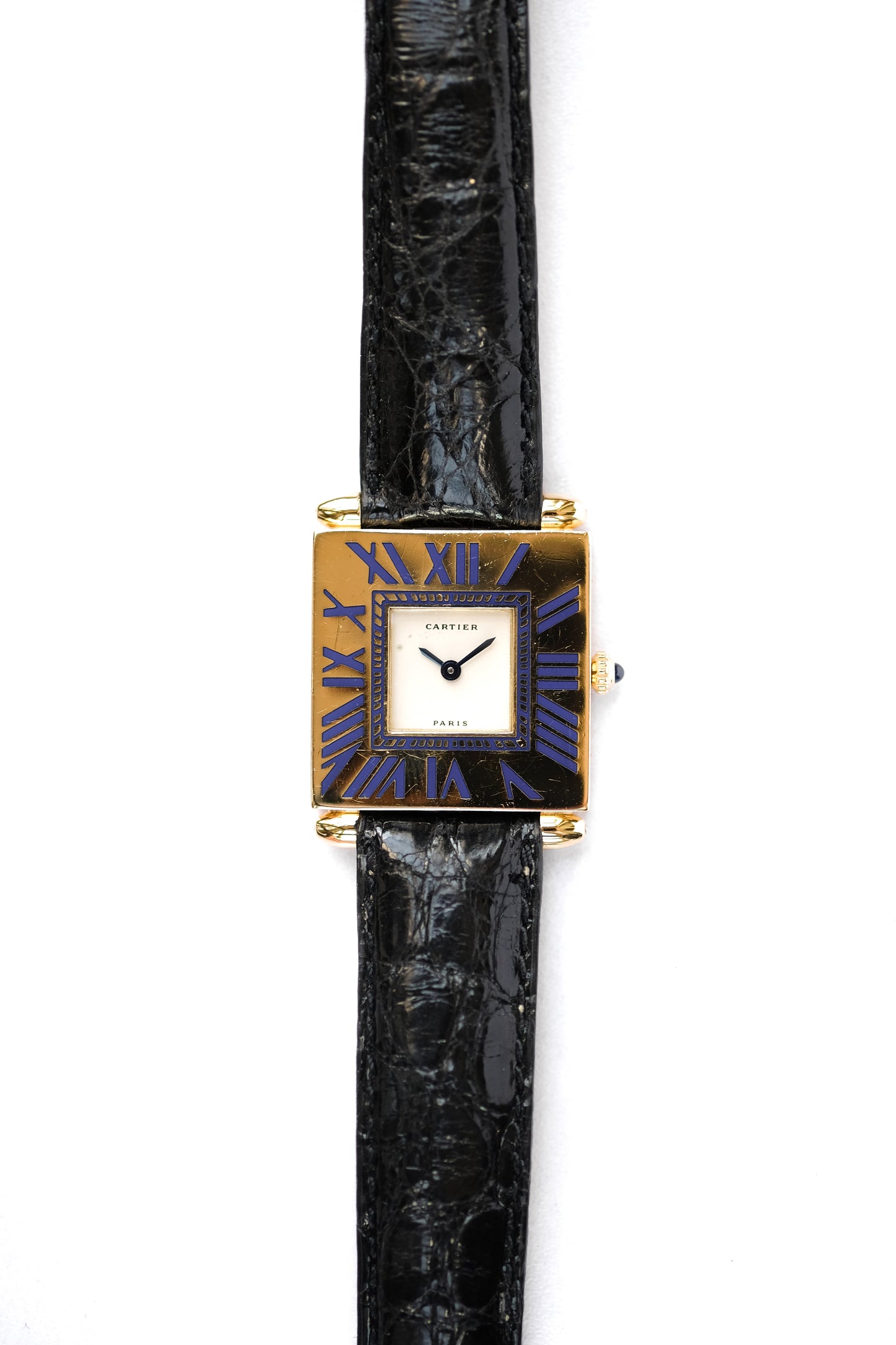 Cartier Tank Obus Quadrant lacquered "Paris" - c. 1980
