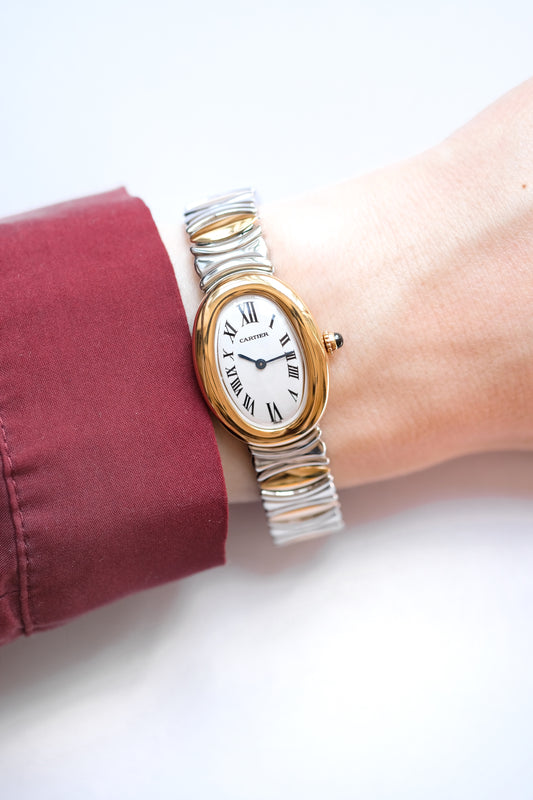 Cartier Baignoire "Casque d'Or" Yellow gold & steel - c. 1990