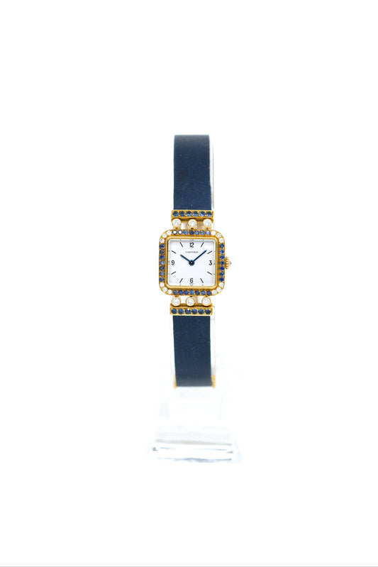 Cartier Sonate Saphirs & Diamants - Mécanique - 1988 (full set)