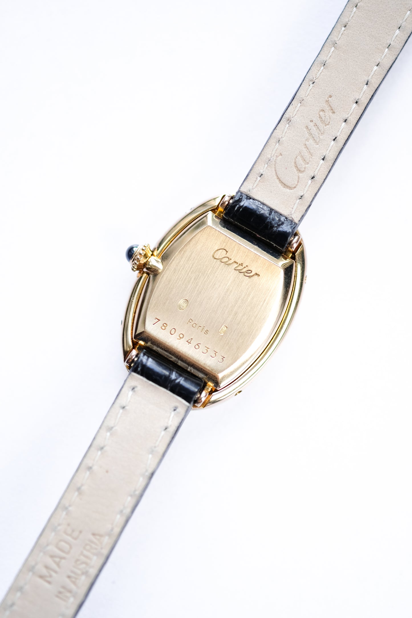 Cartier Baignoire "double godrons" Or jaune - Mécanique - v. 1980