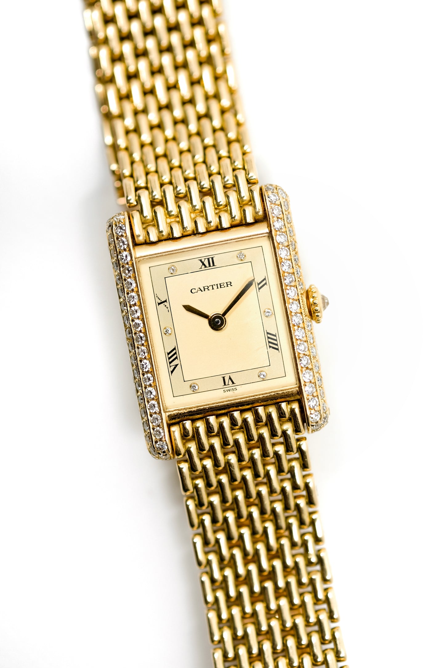 Cartier Tank Louis "grain de riz" diamonds mechanical