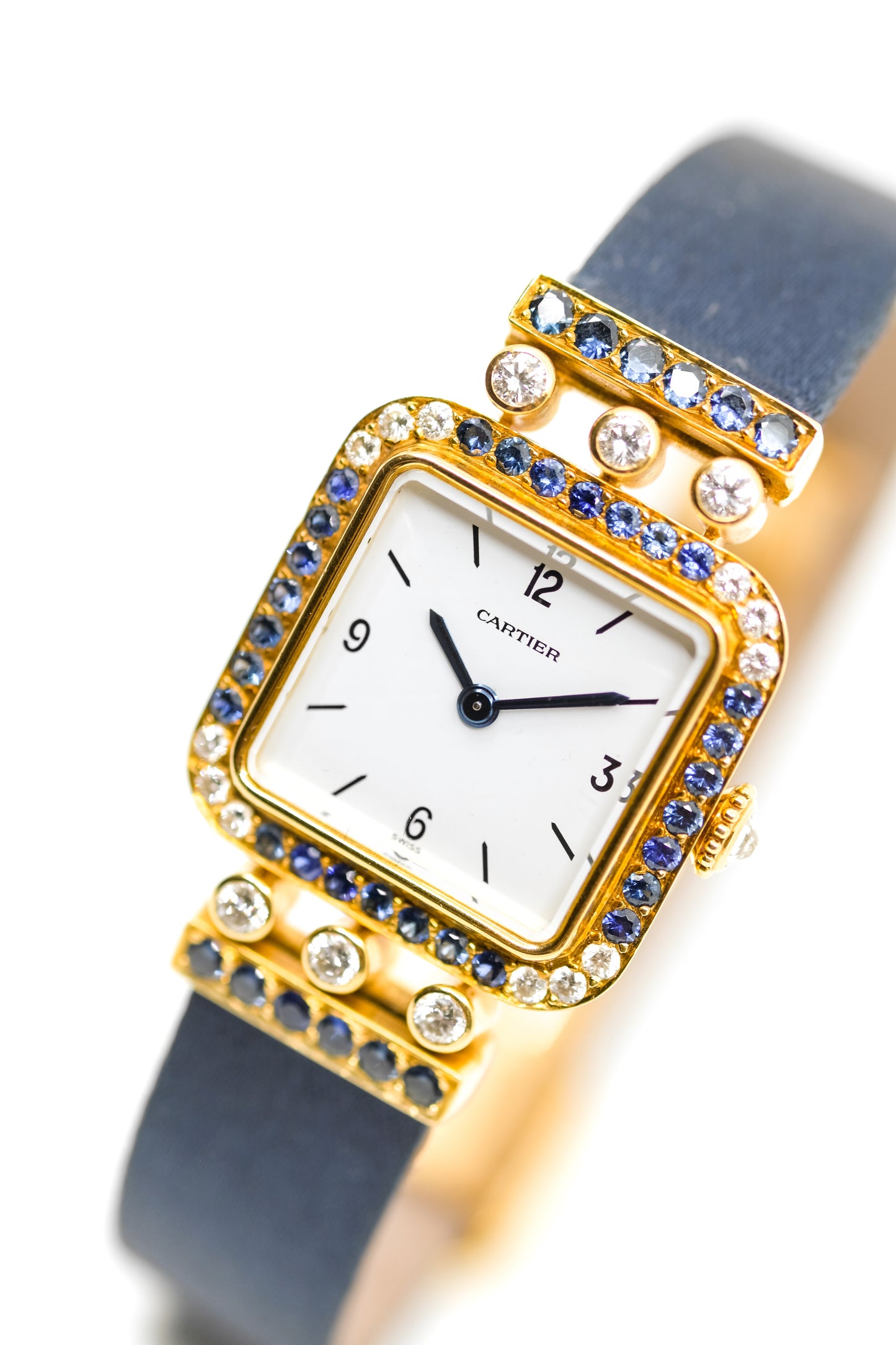 Cartier Sonate Sapphires & Diamonds mechanical - 1988 (full set)
