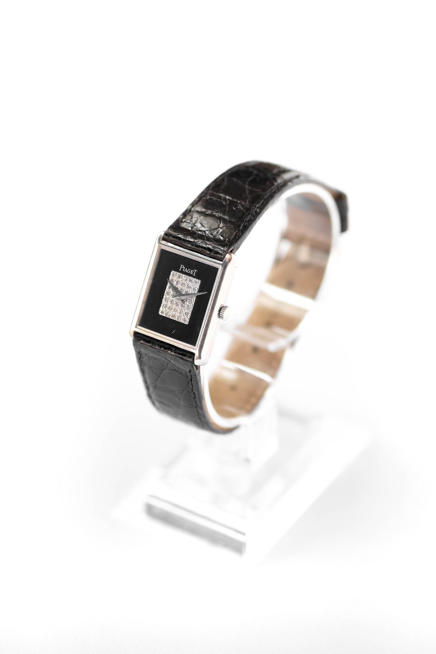 Piaget Tank - Or blanc, onyx et diamants