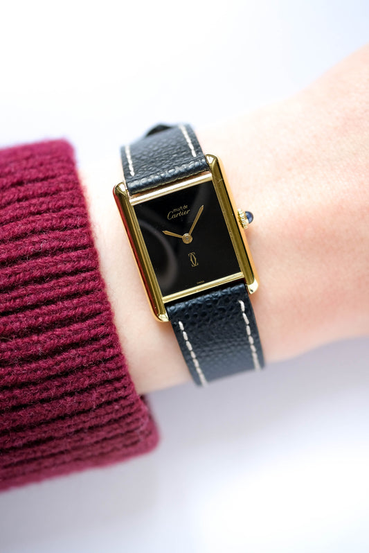 Cartier Tank Must "Black & Gold" - Mechanical - c. 1970