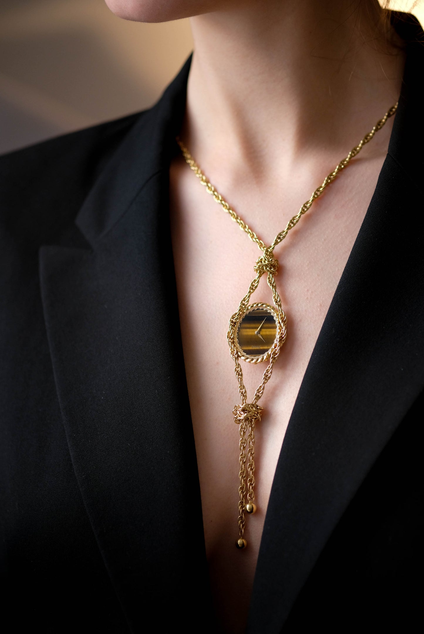 Piaget "Tiger Eye" montre-pendentif - 1970s