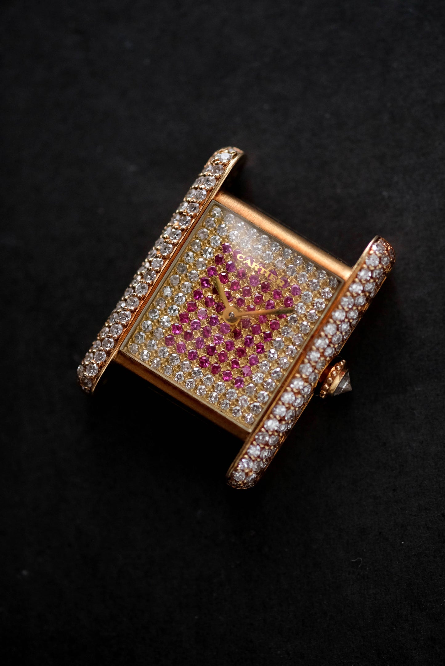 Cartier Tank Louis Cartier médium diamants et rubis - 1970/80s