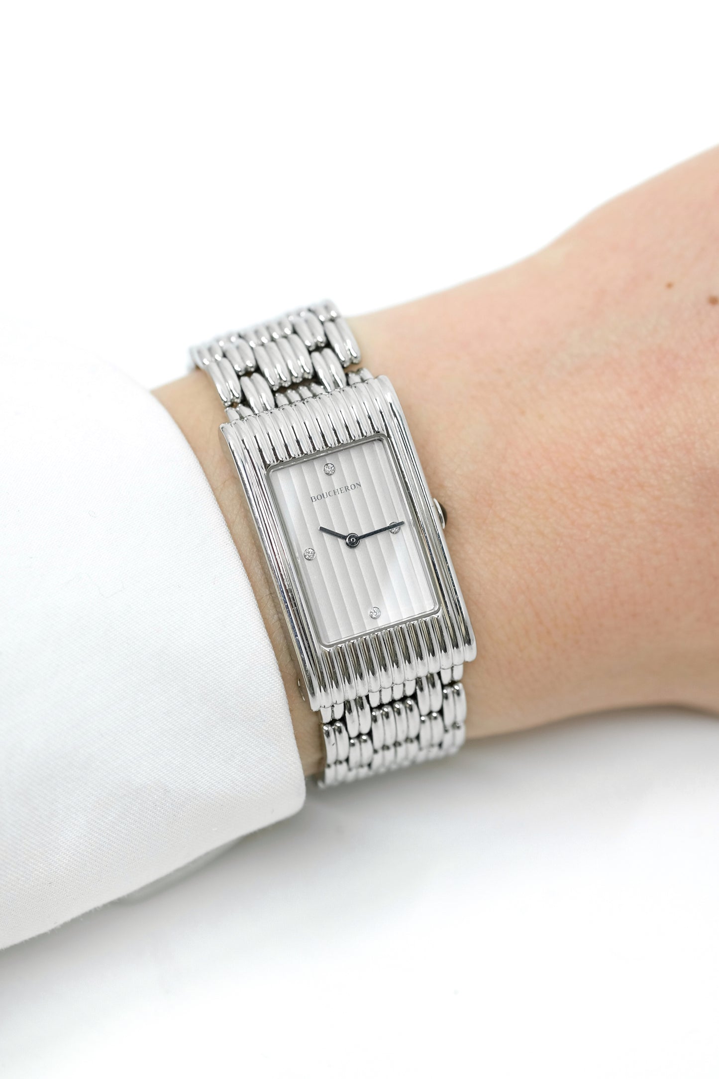 Boucheron Reflet Médium Acier & Diamants - 4 bracelets - 2019 (full set)