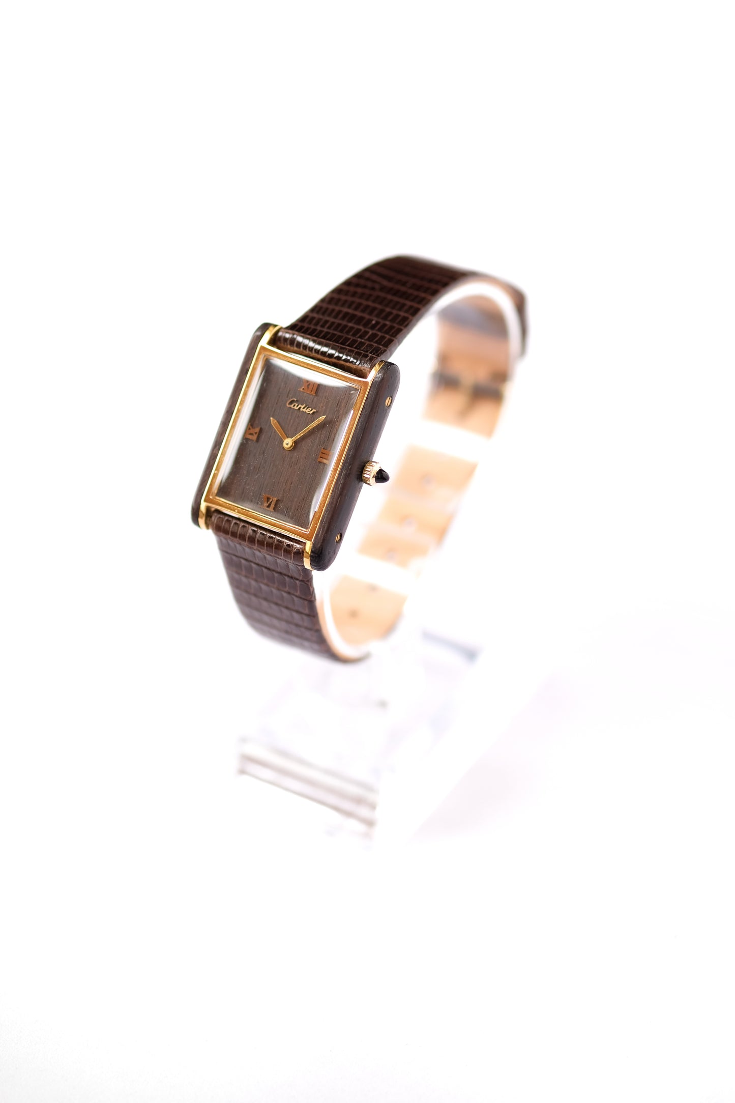 Cartier Tank Palissandre plaquée or et bois - 1977 (full set)