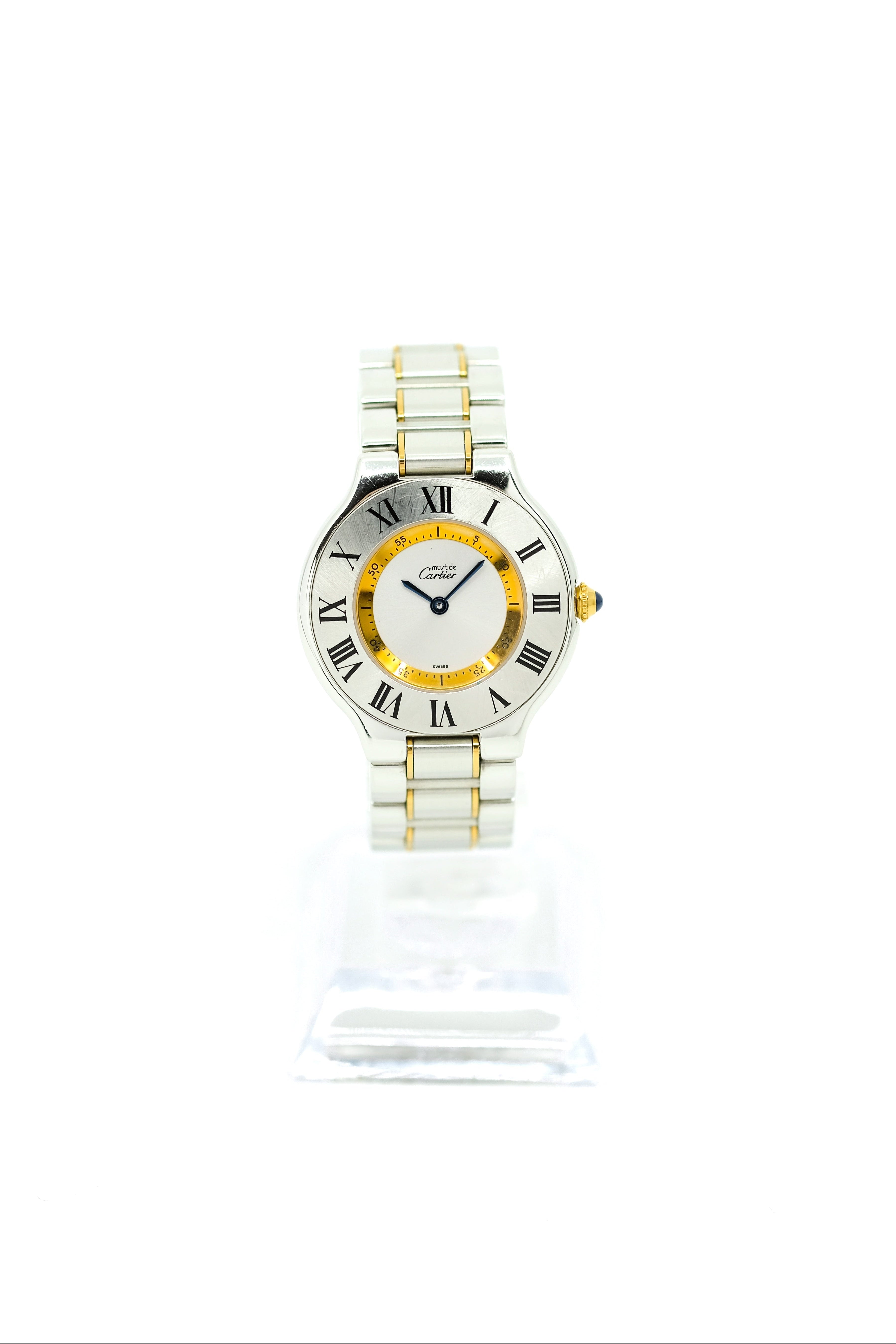 Cartier 腕時計 クォーツ シルバー/ゴールド1330 レディース 質屋かん 
