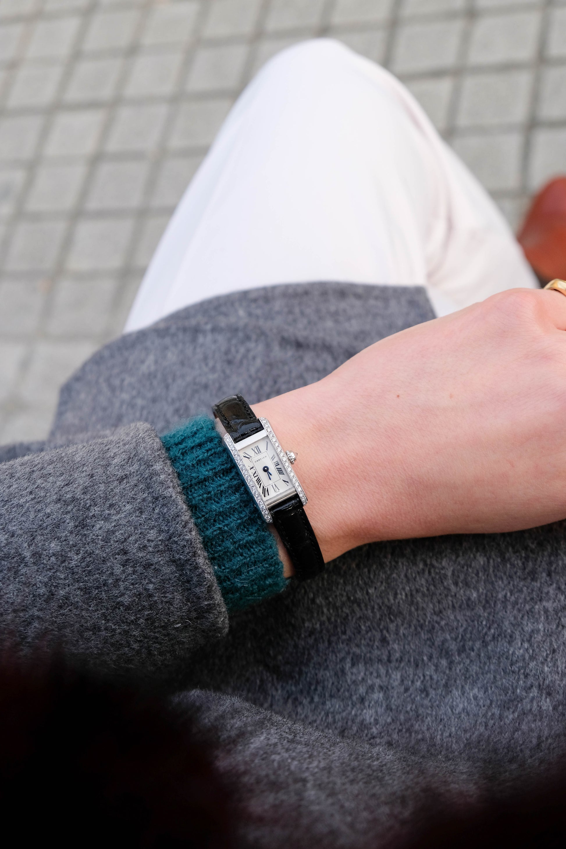 Cartier Tank Louis Mini white gold and diamonds – Françoise Paris