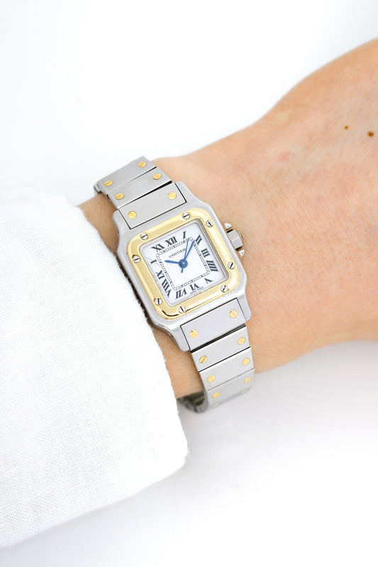 Cartier Santos Lady Automatique Or et Acier - v. 1990 (Écrin)