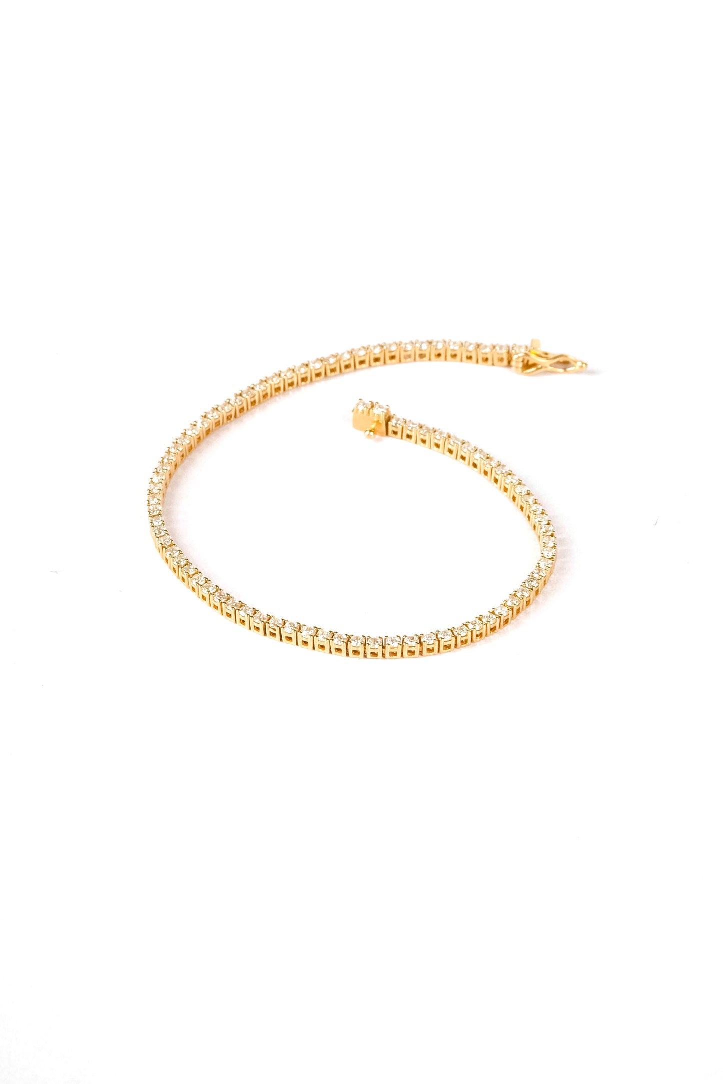 Bracelet "tennis" or jaune & diamants