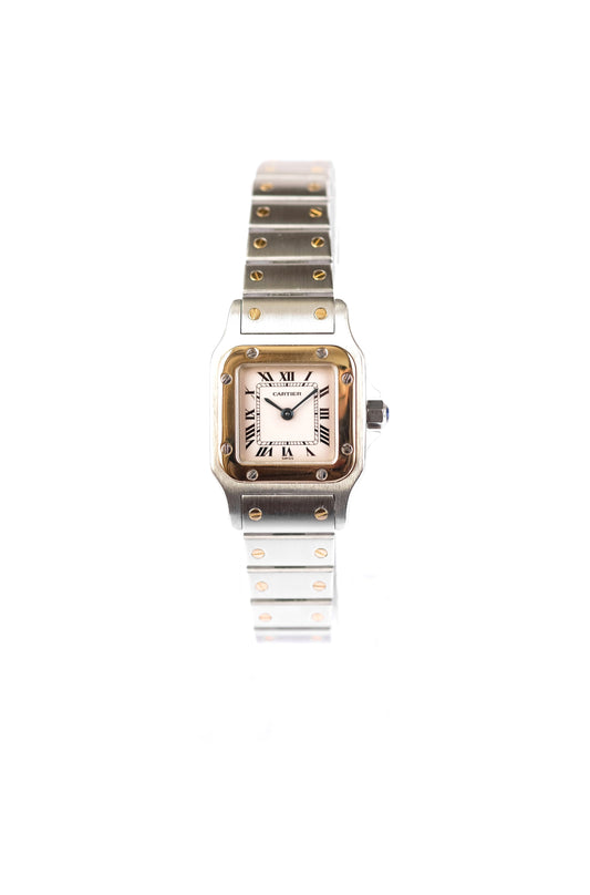 Cartier Santos Lady Galbée or & acier - v. 1990