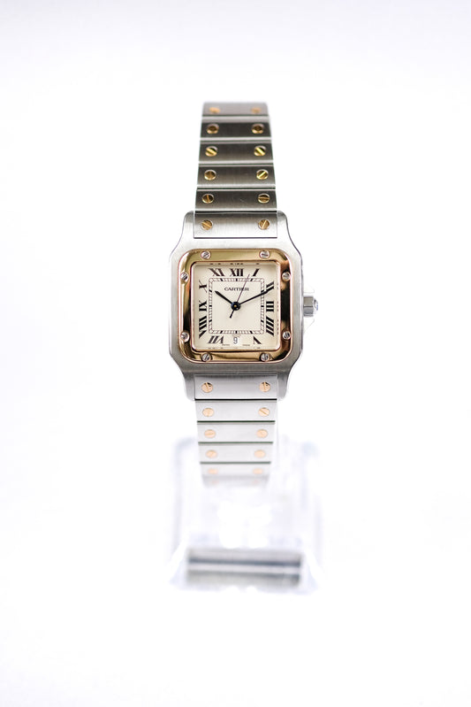 Cartier Santos Galbée Or/Acier - Grand Modèle - v. 1990