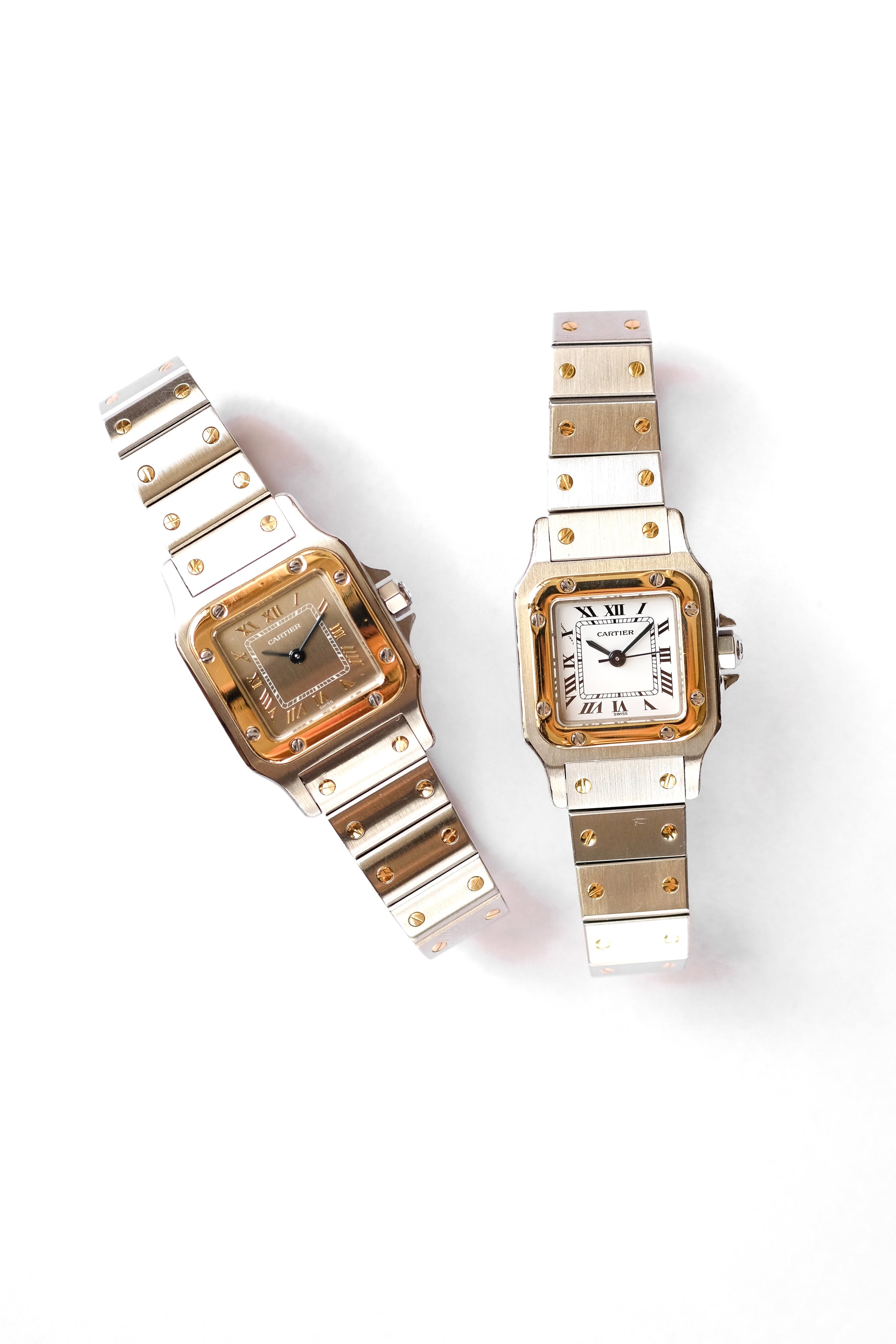 Cartier Santos Galbée Lady Champagne full set – Françoise Paris