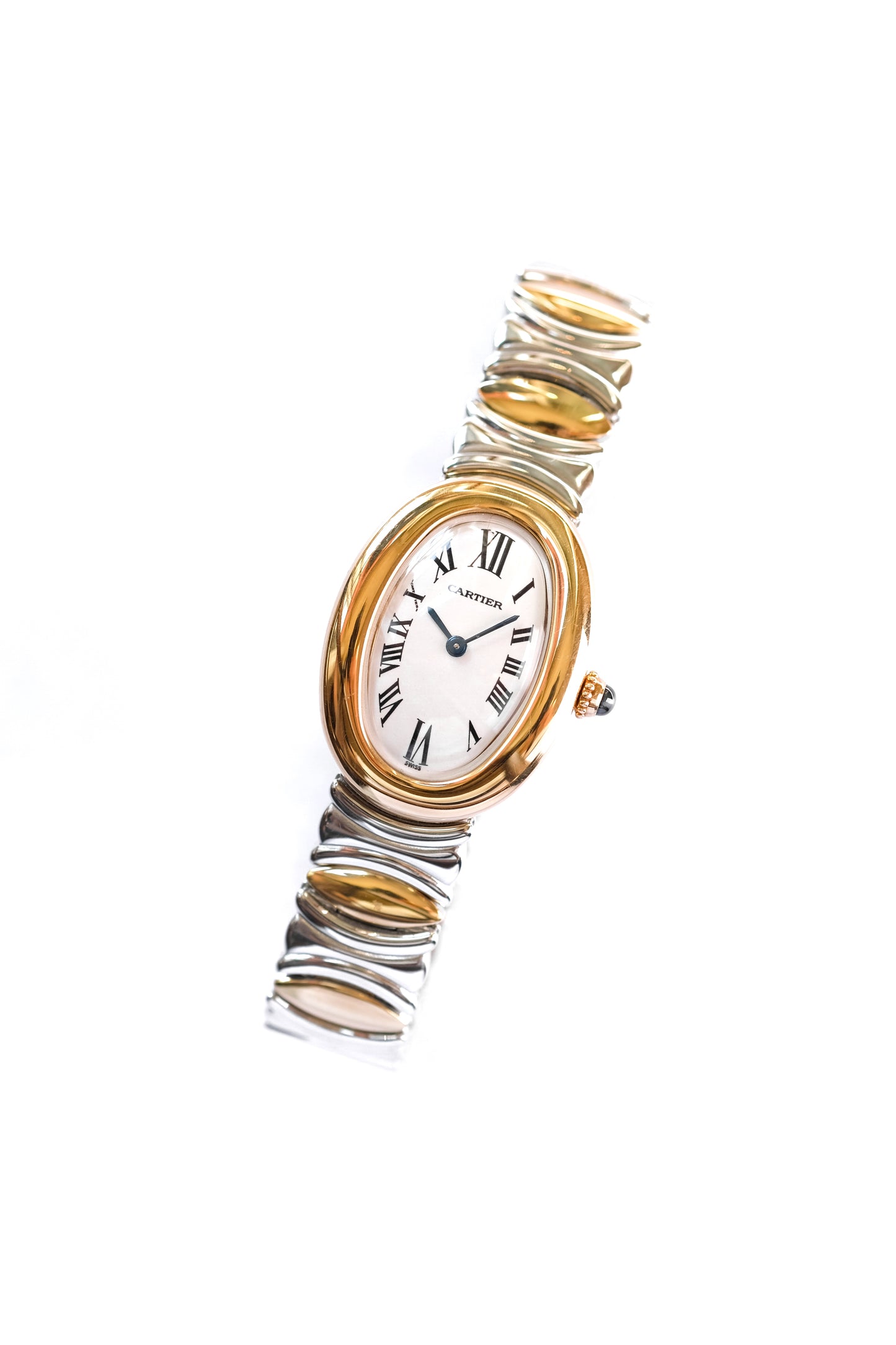 Cartier Baignoire "Casque d'Or" Yellow gold & steel - c. 1990