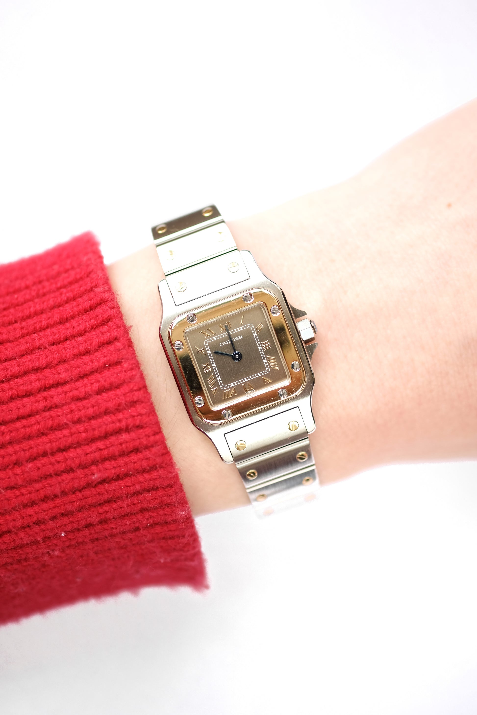 Cartier Santos Galbée Lady Champagne full set – Françoise Paris