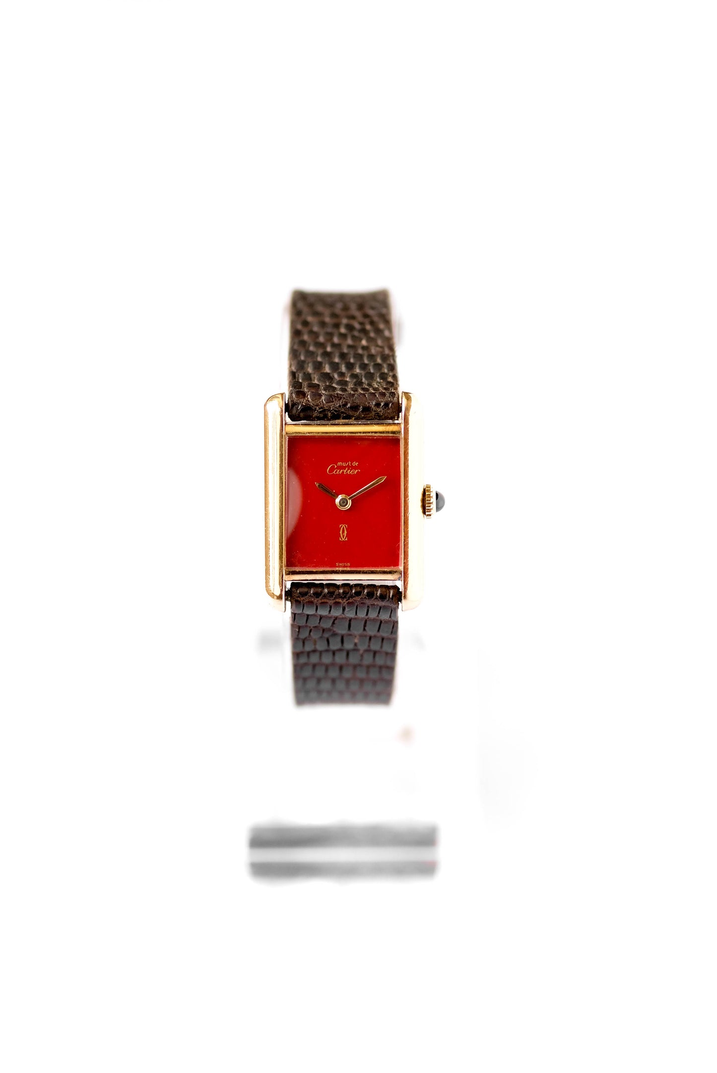 Cartier Tank Must rouge mécanique - Médium - v. 1970