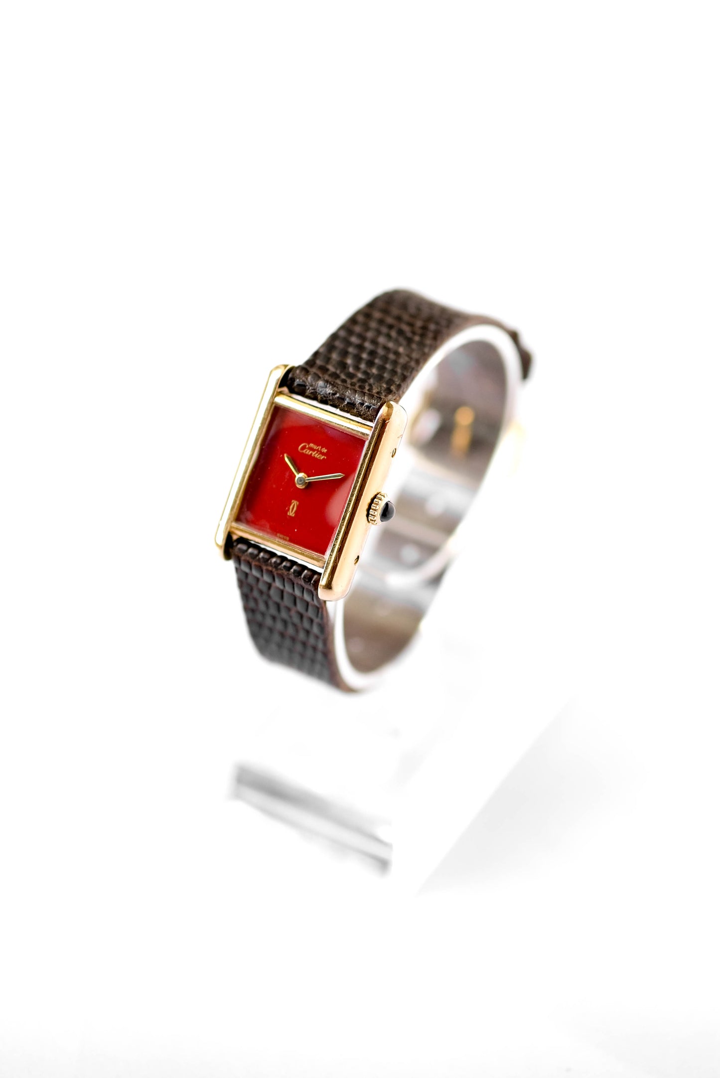 Cartier Tank Must rouge mécanique - Médium - v. 1970