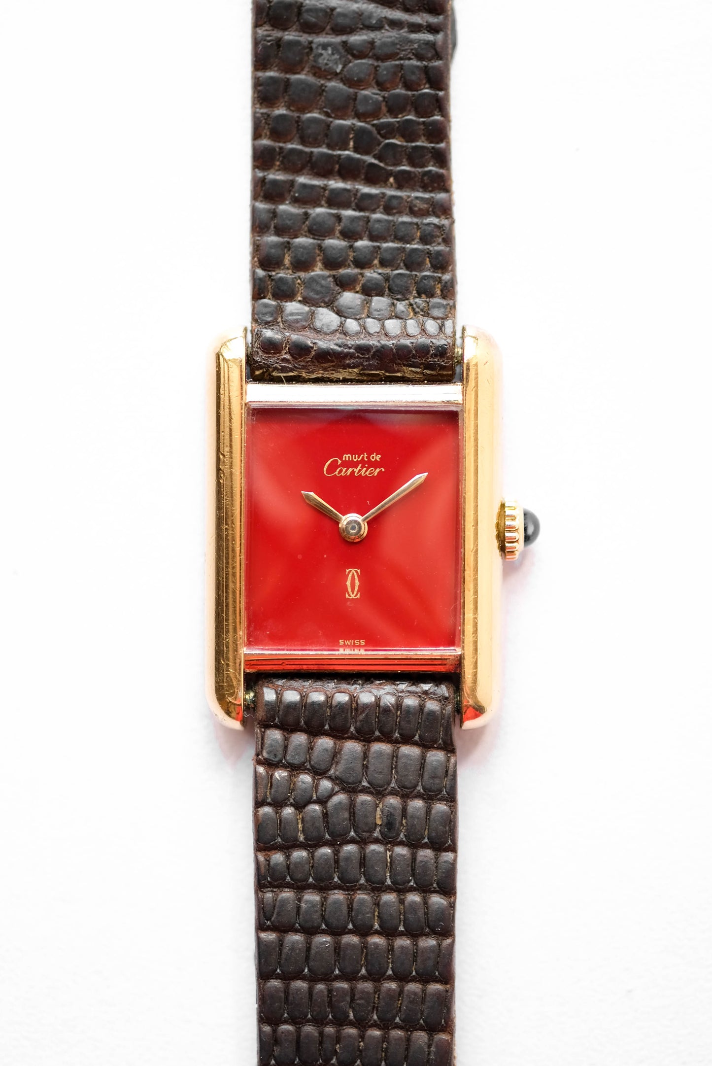 Cartier Tank Must rouge mécanique - Médium - v. 1970