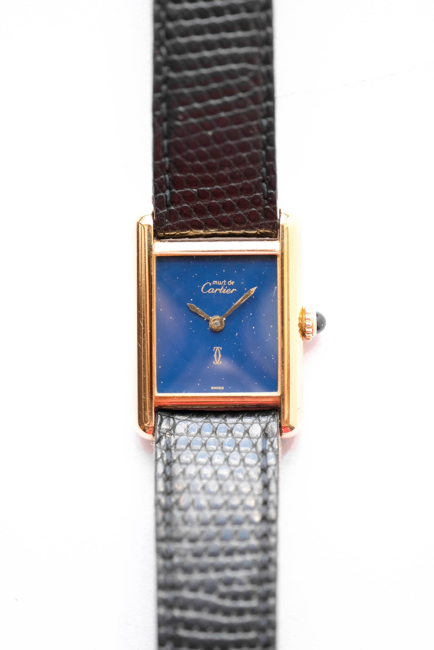 Cartier Tank Must médium bleue - mécanique