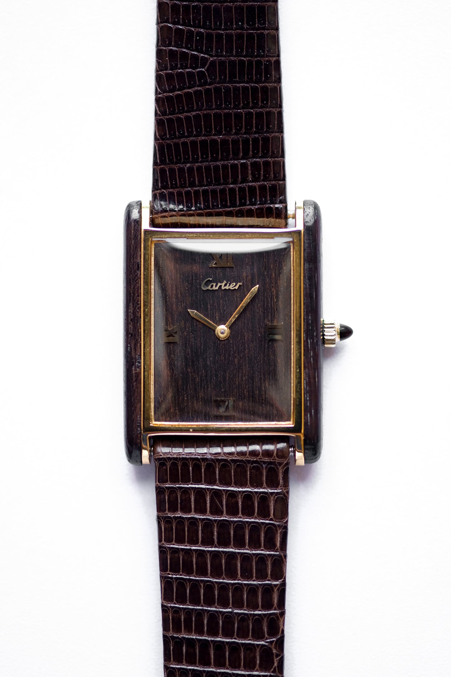 Cartier Tank Palissandre plaquée or et bois - 1977 (full set)