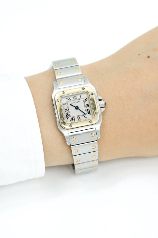 Cartier Santos Lady Galbée Or & Acier - v. 1990