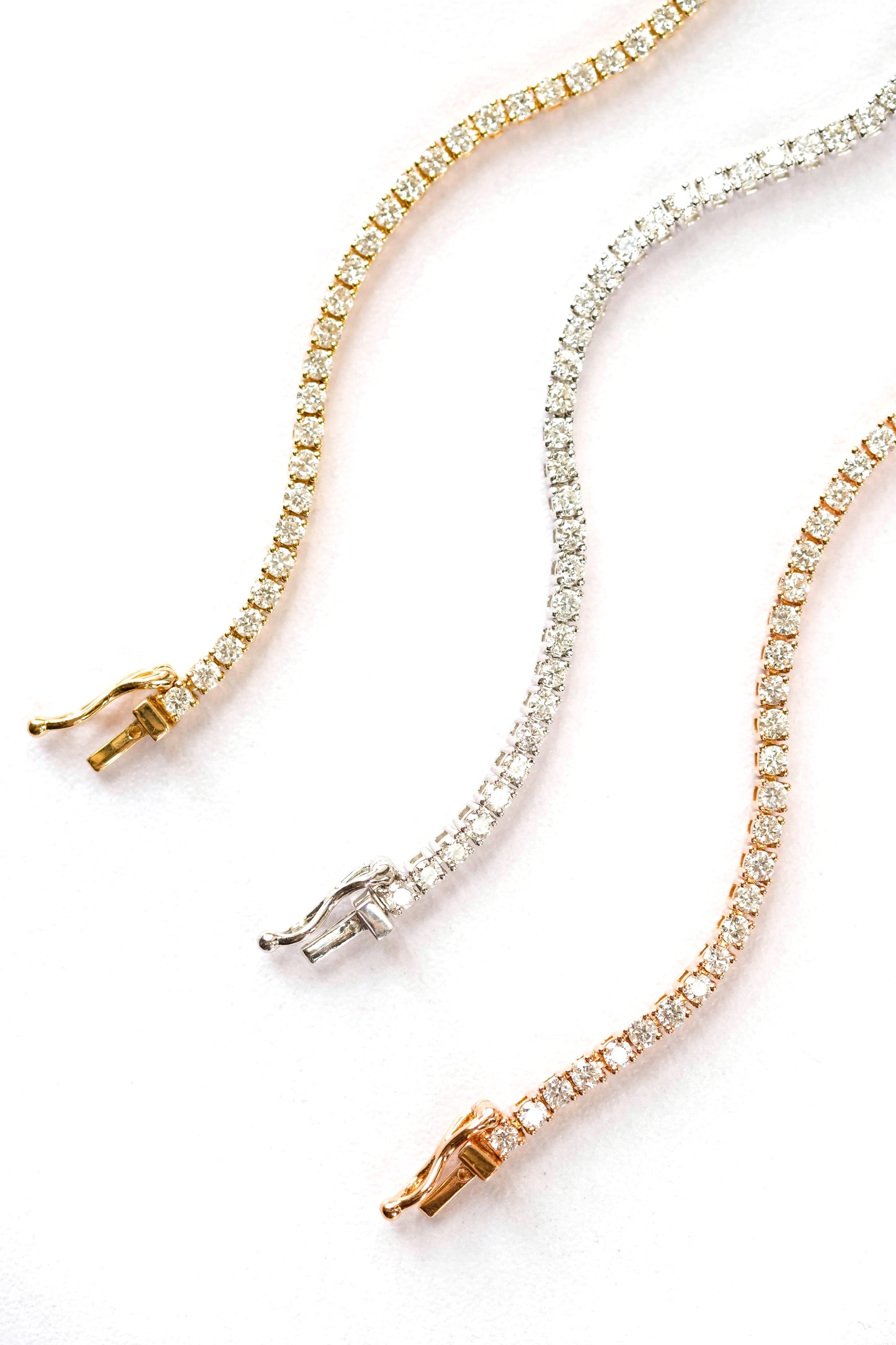 Yellow gold & diamond 'tennis' bracelet