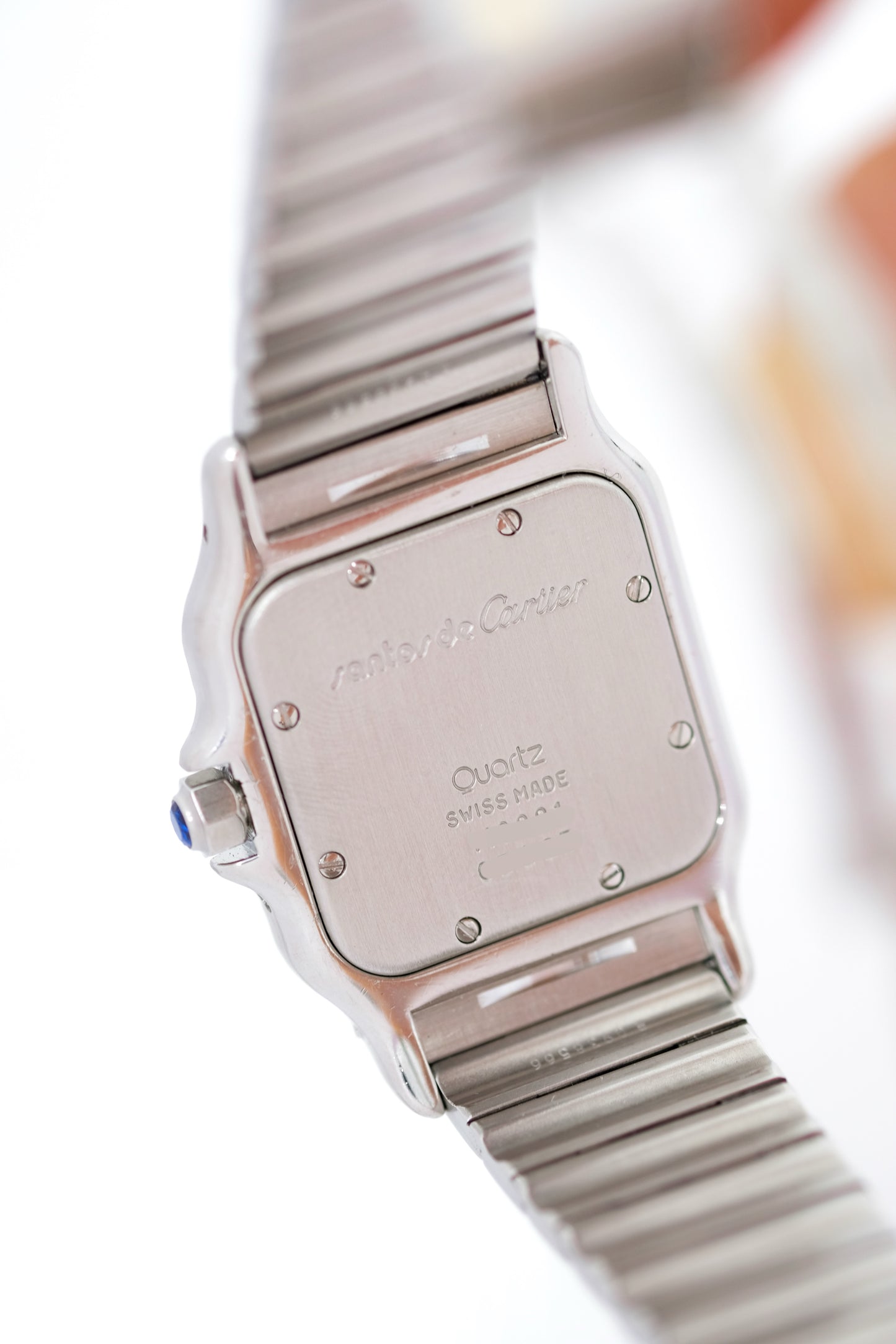 Cartier Santos Galbée Phase de Lune Grand Modèle - Or & Acier - v. 1990