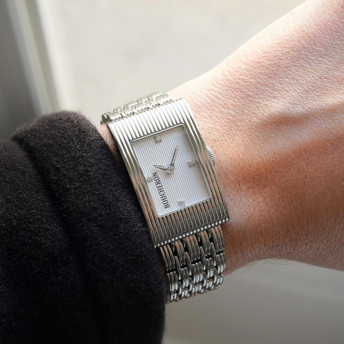 Boucheron Reflet Acier & Diamants Medium - v. 1990