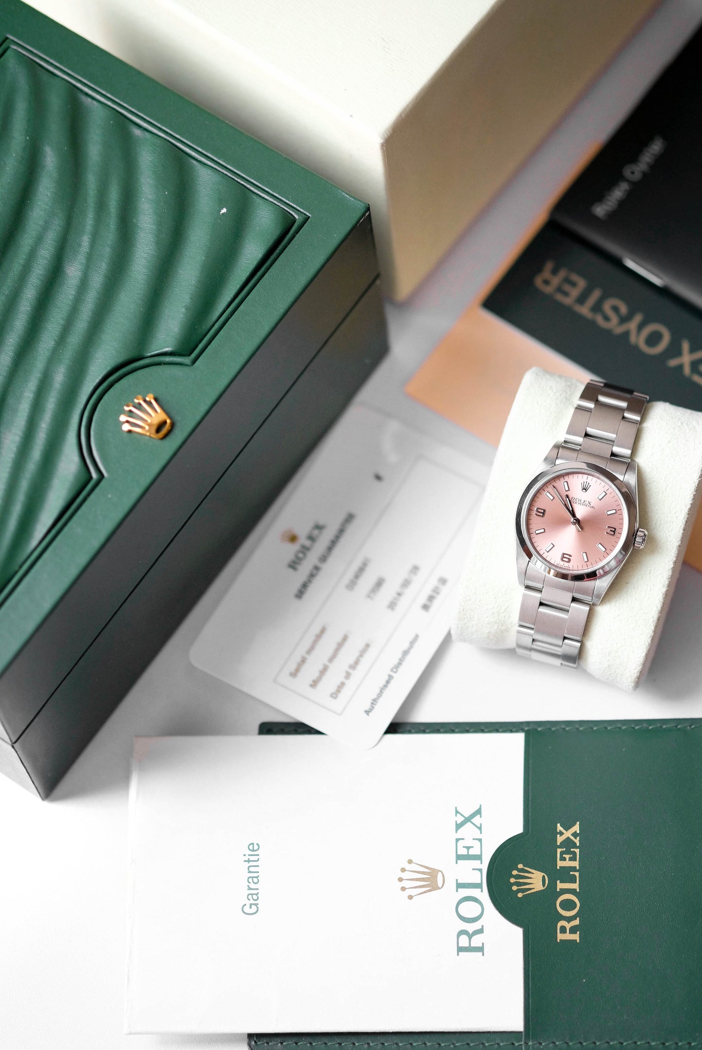 Rolex Oyster Perpetual Salmon pink Ref. 77080 - full set - 2005
